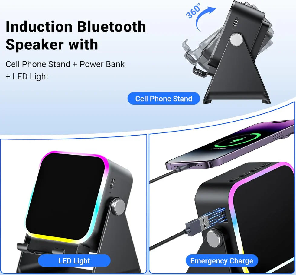 Explore 360° Sound: Wireless Speaker with Dynamic Lighting