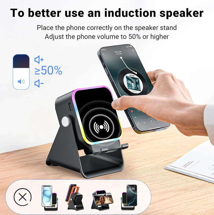 Explore 360° Sound: Wireless Speaker with Dynamic Lighting