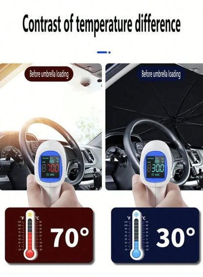 Foldable Car Windshield Sunshade – Retractable Umbrella Design